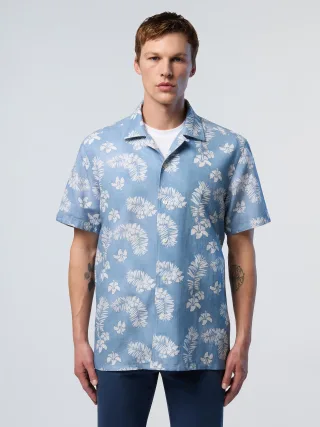 North Sails Hemd Bowling mit tropischem Print
