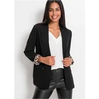bonprix Longblazer festlicher Stil, bequeme Passform, mit Reverskragen, bedrucktes Futter