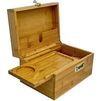 Starhome Schatzkiste - Aufbewahrungsbox aus Bambus mit Zahlenschloss I 25,5x18x14 cm, Herausnehmbare Trennfächer, extra große Box