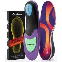GoSkala orthopädische Schuheinlagen Einlegesohlen fur Schuhe Herren Damen Plantarfasziitis Einlagen (Set, 1 Paar Einlegesohlen), Sportschuhe, Freizeitschuhe, Arbeitsschuhe, Wanderschuhe und Stiefel