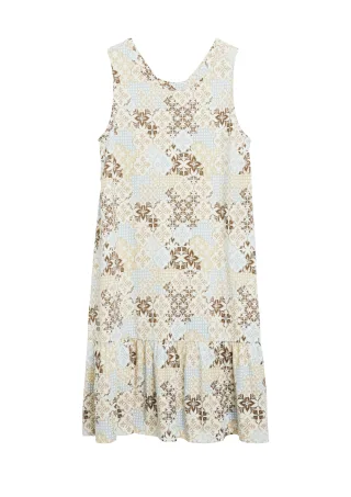 s.Oliver - Kleid creme/mehrfarbig/braun - Gr. - 42