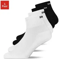 SNOCKS Sneakersocken kurze Socken für Herren & Damen (4-Paar) halbhoch und mit verstärkter Sohle, aus Bio-Baumwolle