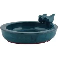 Dekowunder Vogeltränke rund Vogelbecken Futterschale Wasserstelle Terracotta
