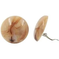 unbespielt Paar Ohrclips Modeschmuck Ohrringe horn-marmoriert-glänzend 30 mm Kunststoff, Modeschmuck für Damen