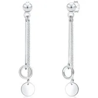 Elli Paar Ohrhänger Stecker Kreis und Plättchen Schmuck Geschenk 925er Silber, Geo