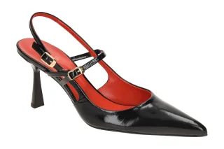 H?gl 7926 Schwarz Gl?nzende Sling Pumps SCARLETT Mary Jane Stil