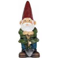 MARELIDA Gartenzwerg DAVID Zwerg mit Spaten Dekofigur Polyresin Gartenfigur Gnom 29cm, (1 St)