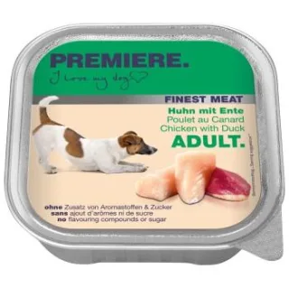 PREMIERE Finest Meat Nassfutter Hund, Adult, Huhn und Ente 40x150 g