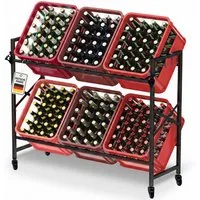 Roxlin Ablageregal Getränkekistenregal für 3/6 Kisten – Metallregal mit Ablage 300 kg, 06-tlg.