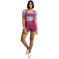 Steigenhöfer Manufaktur Trachtenlederhose Lederhose Damen Shorts Hotpants - 100% Rindsleder - Kurze Hose (Inklusive verstellbaren Trägern) Traditionelles Design - Mit Gürtelschlaufe - Dirndl Alternative