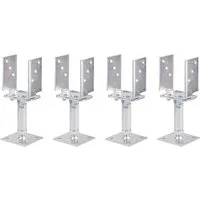 Alberts Pfostenträger Alberts 4 x U-Pfostenträger, Breite 71 - 161 mm, Bodenabstand 150 - 19, (4-St), 4x Alberts U-Pfostenträger im Bundle, galvanisch verzinkt, dickschicht