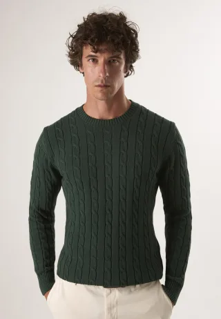 Pullover Pullover Mit Rundhalsausschnitt Aus Kabelstrick