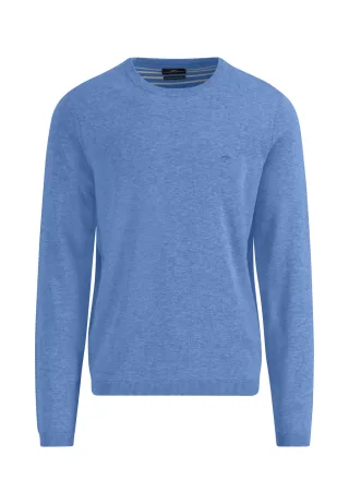 FYNCH-HATTON - O-Neck, Air Cotton crystal blue - Gr. - L