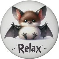 speecheese Magnet Baby Fledermaus Magnet rund mit Spruch Relax