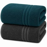 Komfortec Saunatuch 2er Set extra Große - XXL Premium Badetuch-80x200, Frottee (Set, 2-St), extra Große, Baumwolle 100%, Weich, Schnelltrocknend