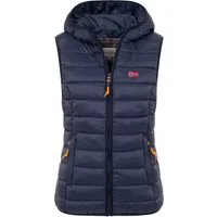 Geographical Norway Steppweste Damen Steppweste mit Kapuze sportlich Übergangs Weste Herbst Winter