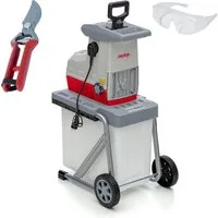 ikra GmbH Häcksler ILH 3000 A, 4,4 cm max. Astdurchmesser, (inkl. Stopfer, Fangkorb, Gartenschere & Schutzbrille), 3000 Watt, leiser Lauf, mit Rücklauffunktion