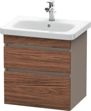 Duravit DuraStyle Waschtischunterbau wandhängend Nussbaum dunkel & Basalt Matt 580x448x610 mm - DS64 DS648002143