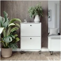 Vicco Schuhkipper Siri, Weiß, 60 x 92 cm mit 2 Klappschubladen (1 St)