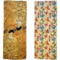Lemasi Halstuch Wendbarer Schal Stola Klimt inspiriert, beidseitiger Kunstdruck