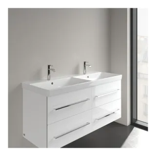 Villeroy & Boch Avento Doppelwaschtisch 4A23CK01 1200 x 470 x 160 mm, mit Überlauf, Weiß Alpin