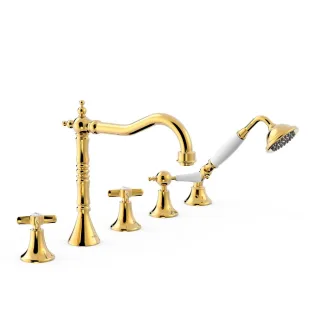 Tres 2 Griff Wannenrandarmatur Mit Griffen und Umsteller. , 24214601OR 24214601OR
