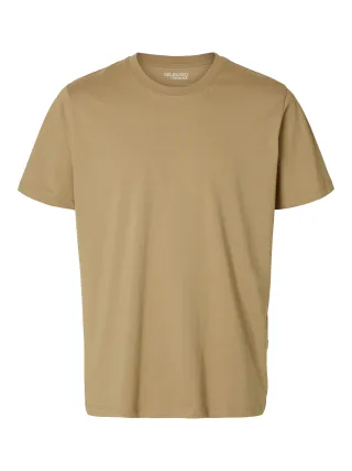 selected men - SLMASPEN SS O-NECK TEE NOOS Braun - Gr. - L