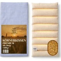 Korn & Kern Manufaktur Wärmekissen Körnerkissen XXL 50×20 cm – 1200g Premium Wärmekissen mit Bezug –, (1-tlg), Extra Großes Mikrowellenkissen – Kirschkernkissen-Alternative