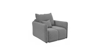 Sessel Designersessel MORGANO Stoff Abriamo Silbergrau
