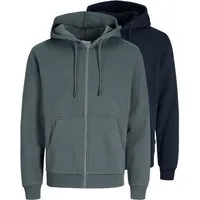 Jack & Jones Kapuzensweatjacke JJEBRADLEY SWEAT ZIP HOOD 2PK MP (Packung, 2-tlg) Materialmix