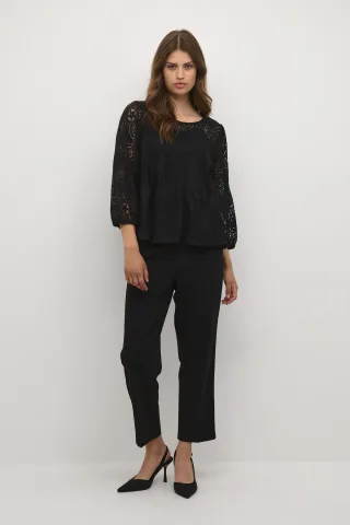Langarm-Bluse Regular fit Black