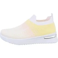 Ital-Design Damen Low-Top Freizeit Sneaker (85878522) Keilabsatz/Wedge Sneakers Low in Beige