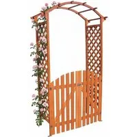 Feel2Home Rosenbogen Rankgitter mit Tür, Gartenbogen Spalier für Rosen & Kletterpflanzen Stück, 1 Rosenbogen mit Tür als Rankhilfe für Kletterpflanzen, Rosenbogen mit Tür und Rankgitter für Kletterpflanzen im Garten