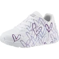 Skechers UNO LITE - SPREAD THE WORLD Sneaker, Schnürschuh mit süßem herzchen Print, Größenschablone zum Download
