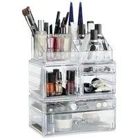 relaxdays Make-Up Organizer Acryl Make Up Organizer mit 21 Fächern, transparent