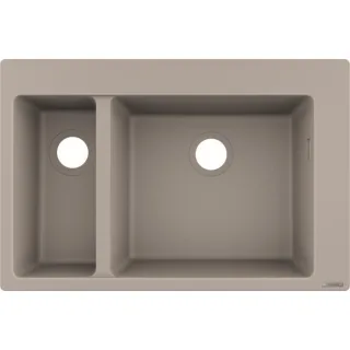 hansgrohe Einbauspüle 43315380 770 x 510 mm, 1 Haupt- und Zusatzbecken, betongrau