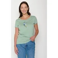 GreenBomb T-Shirt Loves Bird Look (1-tlg., 1) figurbetont, leicht tailliert, klassische Kurzärmel
