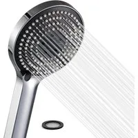 LuxusKollektion Duschbrause Duschkopf Groß mit 6 Strahlarten für Baden, Wassersparend, Chrom