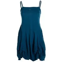 Vishes Sommerkleid Damen Ballon-Kleid Tunika-Kleid Sommerkleid verstellbare Träger Hippie, Elfen Style