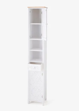 bonprix Hochschrank mit Ornament, weiß, Gr.185x34 cm, Romantische Badezimmerserie mit schöner Ornamentik