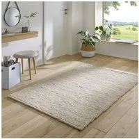 TaraCarpet Wollteppich TaraCarpet Handwebteppich Helsinki, rechteckig, Höhe: 10 mm, gewalkter Wohnzimmer-Teppich Schurwolle Schlafzimmer Esszimmer 060x120