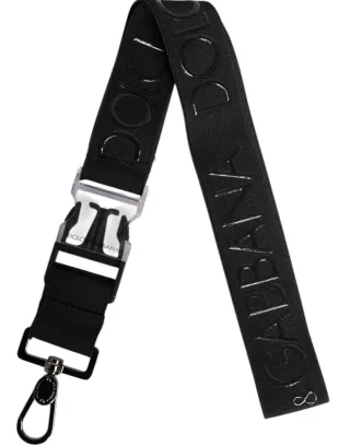 Dolce & Gabbana Schwarzer Stretch-Polyester Gummierter DG Logo Schlüsselanhänger