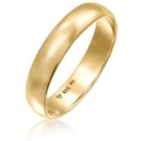 Elli Fingerring Basic Trauring Verlobung 925 Silber vergoldet