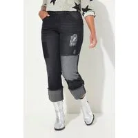 Angel of Style Regular-fit-Jeans Jeans weites Bein Patches 5-Pocket Umschlagsaum