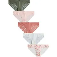 Next Brasilslip Nahtlose Slips mit Spitze im 5er-Pack, Brazilian (5-St)