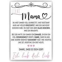 Tigerlino Poster Mama Muttertag Geburtstag Geschenk Mama Spruch Bild Mutter Kunstdruck, DIN A4