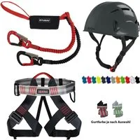 ALPIDEX Kletterhelm ALPIDEX Kletterhelm + Klettergurt + Stubai Klettersteigset BASIC 3.0