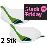KOZIOL Salatschüssel BLACK FRIDAY ANGEBOT LEAF L+ Salatschüssel Salatschale Salatbesteck, Melaminfrei, (2-tlg), mit Salatbesteck, Melamin + BPA frei