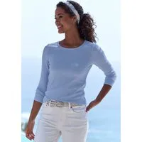 LASCANA Langarmshirt in modischer Piqué-Optik aus luftiger Qualität mit Viskose
