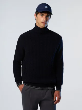 North Sails Pullover Mit Zopfstrick vorne